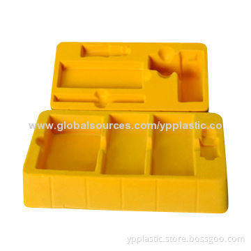PS Flocking Vacuum Forming Blister Trays with 0.5-1.2mm Thickness Range, OEM Orders Welcomed